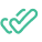 Green check marks on black background